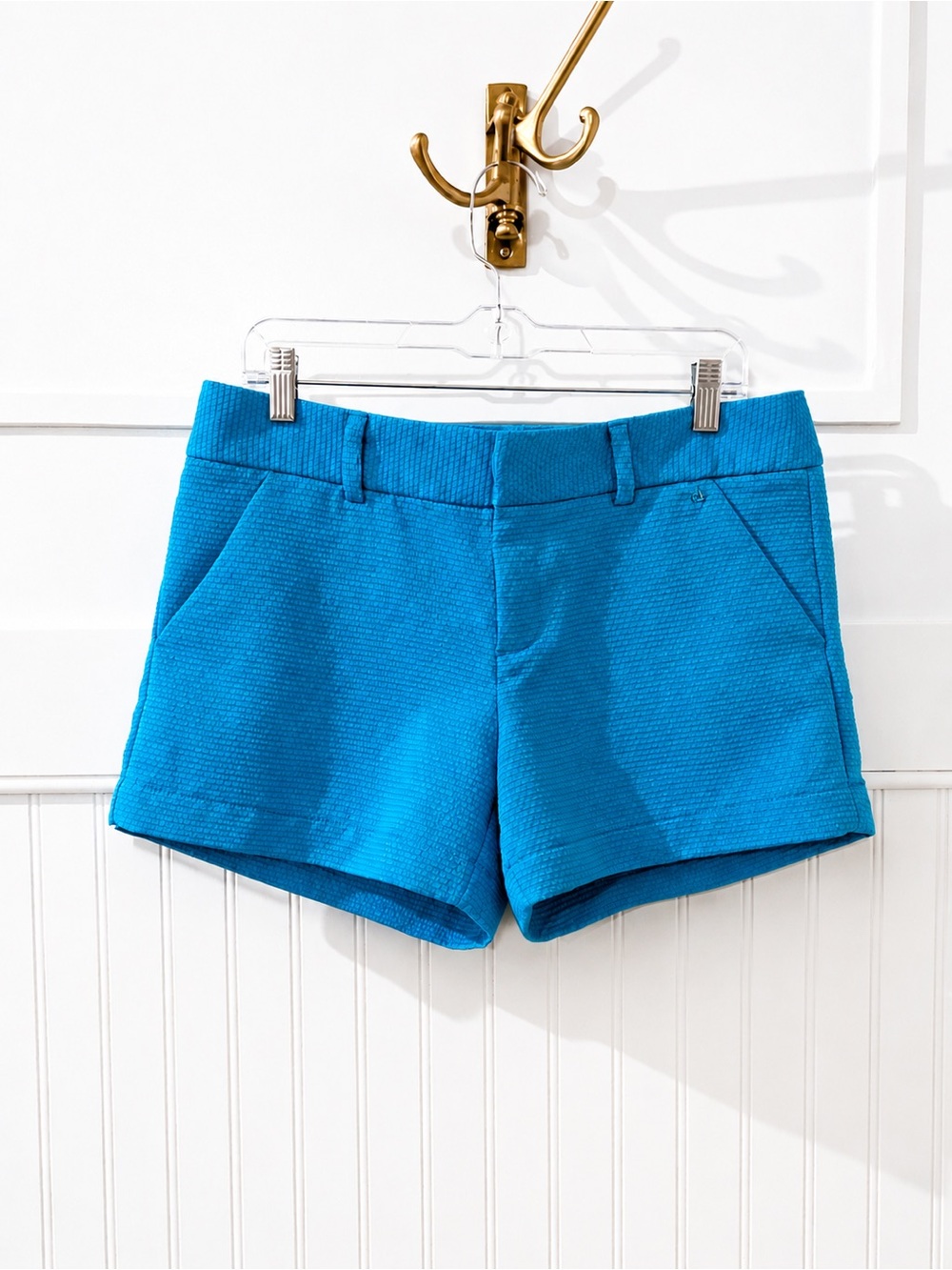 Calvin Klein Bright Blue High-Waist Tailored Shorts